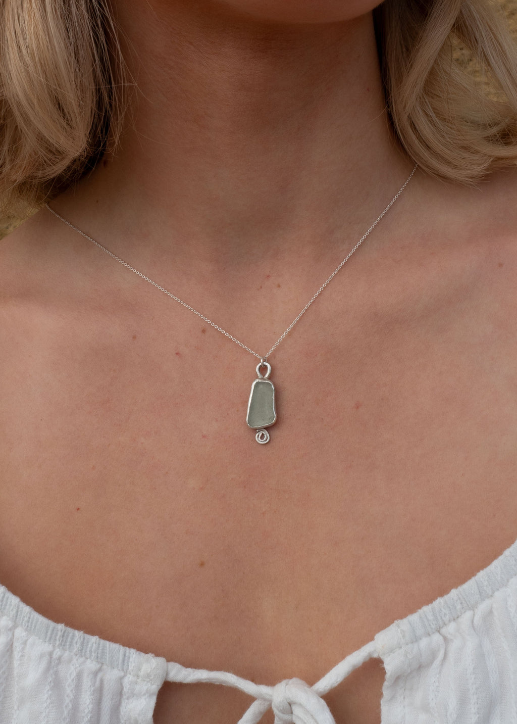 Robe Sea Glass Spiral Pendant