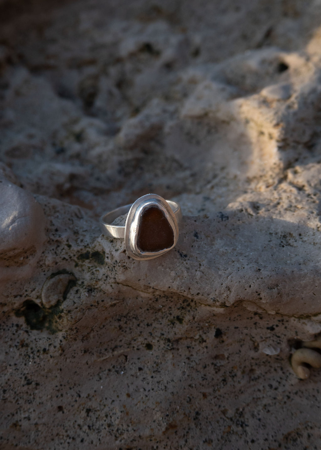 Robe Sea Glass Ring - Size O