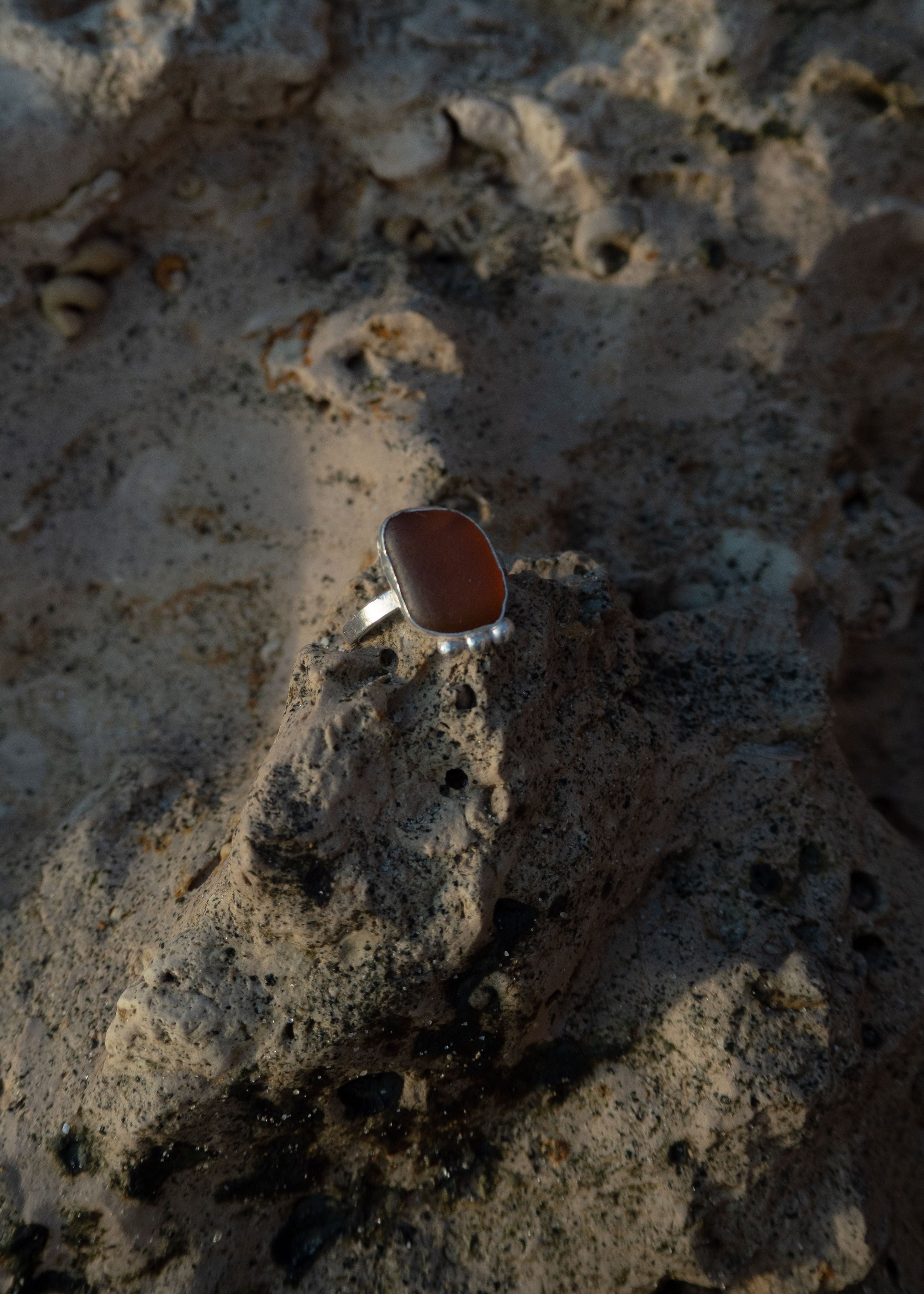 Robe Sea Glass Tri Ring - Size J